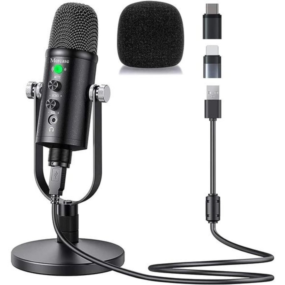 USB Microphone for Mac,PC,Phone Mic for Sing,ASMR,Podcast with Mute Button
